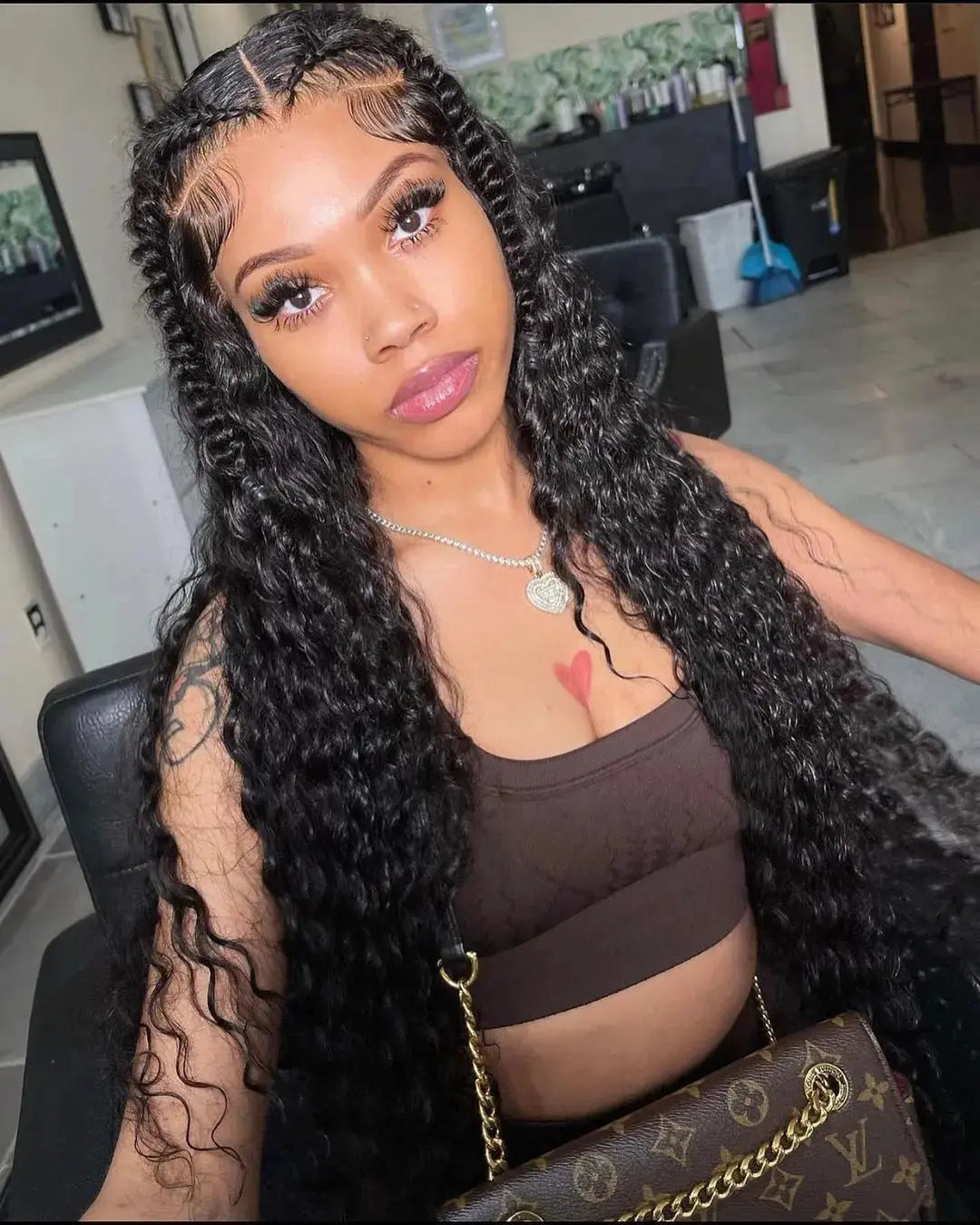 40 50 Inch HD 13x6 Deep Wave Lace Frontal Wigs Brazilian 13x4 Water Wave Curly Lace Front Human Hair Wigs For Women 300 Density NovaCart