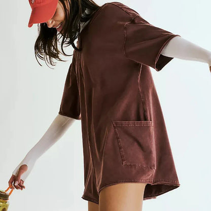 Solid Color Backless Wide-leg Tracksuit Streetwear Female Jumpsuits