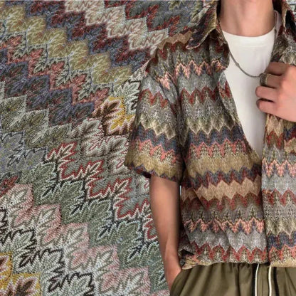 Maple Leaf Hollow Knitted Fabric Color Gold Thread Pattern Knitted Fashion Fabric for Clothing High Quality Cloth Wholesale NovaCart