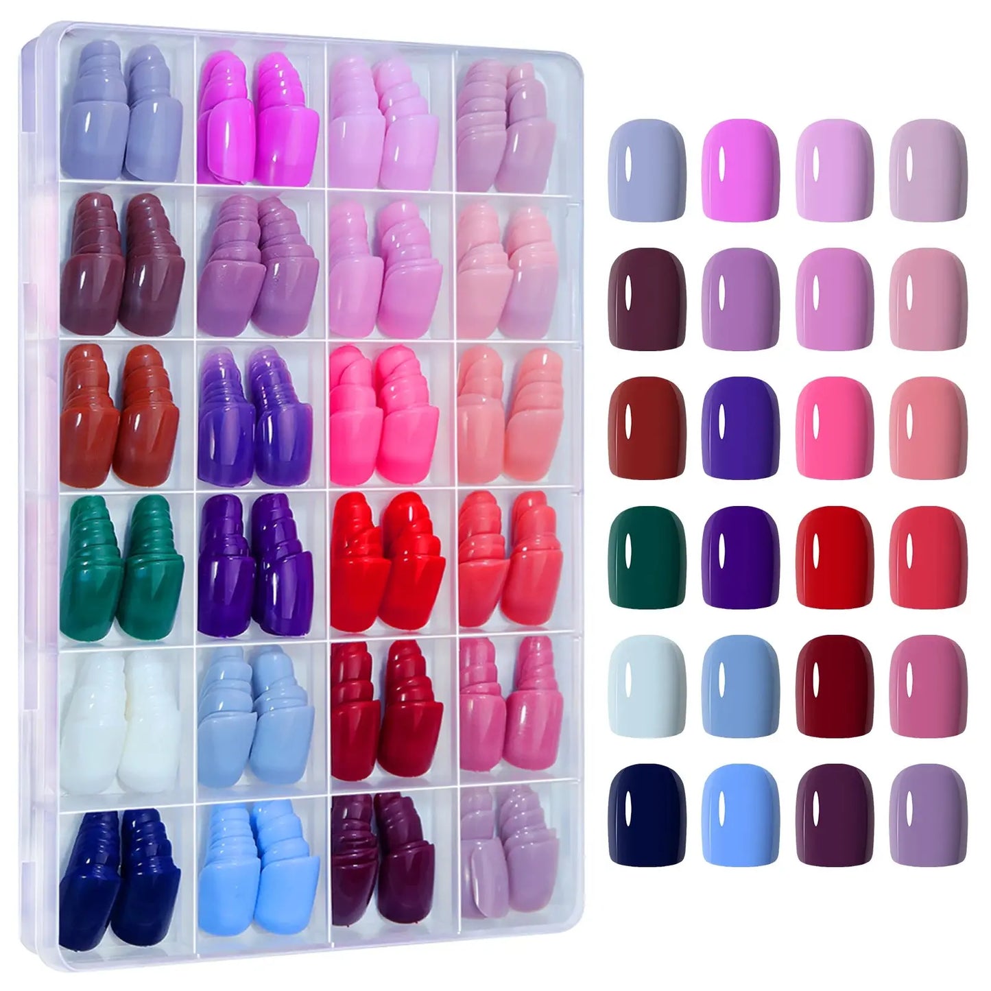 288PC False Nails Tips Coffin Almond Colorful French Acrylic Press On Nails Pre-Design Gel Nails Art Capsule For Girls Women NovaCart