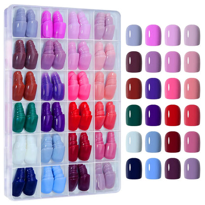 288PC False Nails Tips Coffin Almond Colorful French Acrylic Press On Nails Pre-Design Gel Nails Art Capsule For Girls Women NovaCart