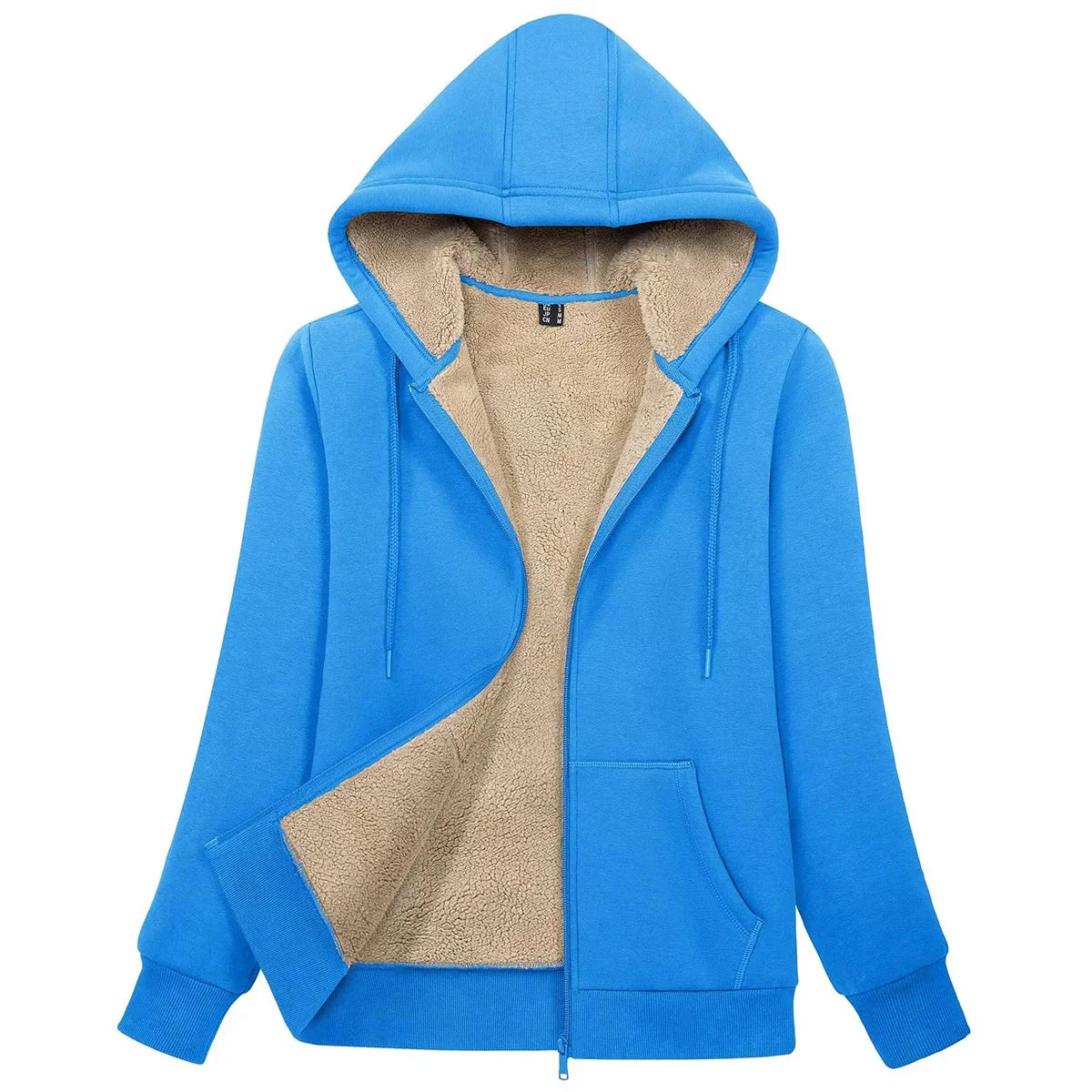 Sherpa-Lined Fleece Zip-Up Hoodie Jacket Women FitiqueFit