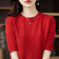 Summer Thin Knitted T Shirts for Women Casual Tees Ladies Fashion Blusas Harajuku T-Shirts Ropa Mujer Elegant Tops Woman Clothes NovaCart