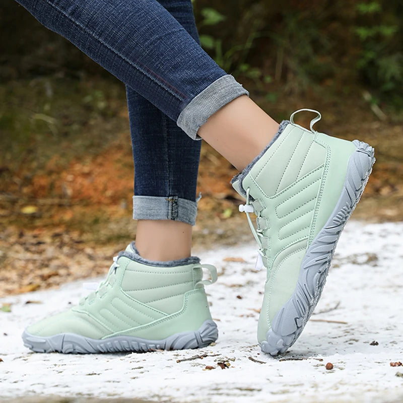 Snow Boots Men Winter Shoes Barefoot Ankle Boots 36-46 Couple Snow Shoes Outdoor Hiking Shoes Fur Warm Plush Boots NovaCart