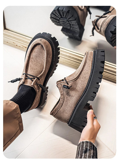 Men's Shoes 2025 Autumn New Style High-heel Thick-soled Loafers, Durable and Retro Casual Shoes, Everyday Street Trend Sneakers NovaCart