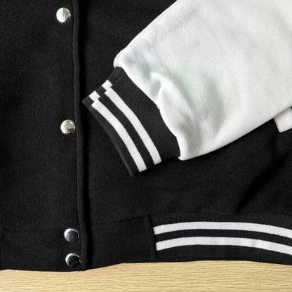 Women’s Oversize Solid Color Baseball Jacket FitiqueFit