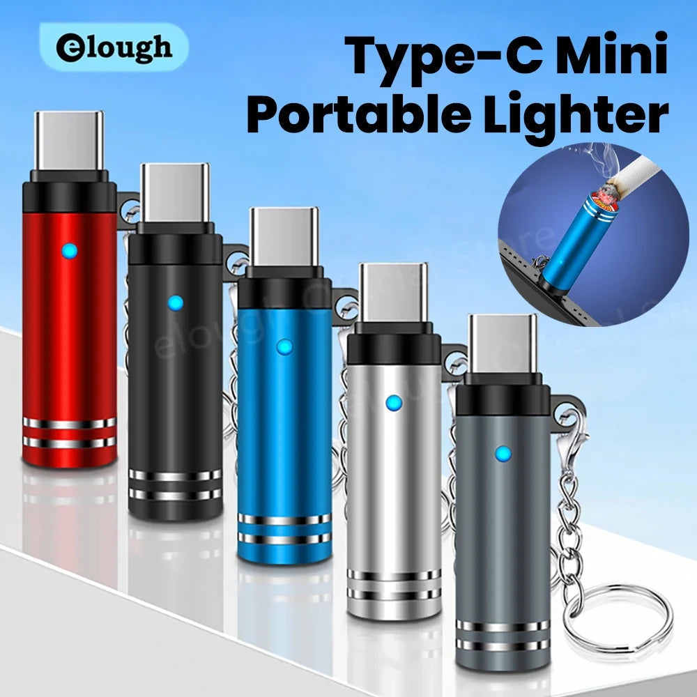 Mini Type C Mobile Phone Cigarette Lighter Air Blowing Cigarette Lighter Outdoor Safety USB C Lighter Adapter For iPhone 17 Pro Pi-Mart