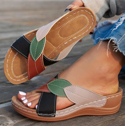 Fashion Summer Woman Sandals Shoes Wedge Shoes Woman Retro Slip On Women's Sandals Elegant Footwear Sandalias Mujer Female NovaCart