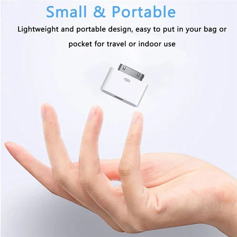 2pc Lighting To 30Pin Adapter 8Pin Male To 30 Pin Female Charging Sync ConverterFor IPhone 4 4S IPad 2 3 IPod Touch ChargerCable Pi-Mart