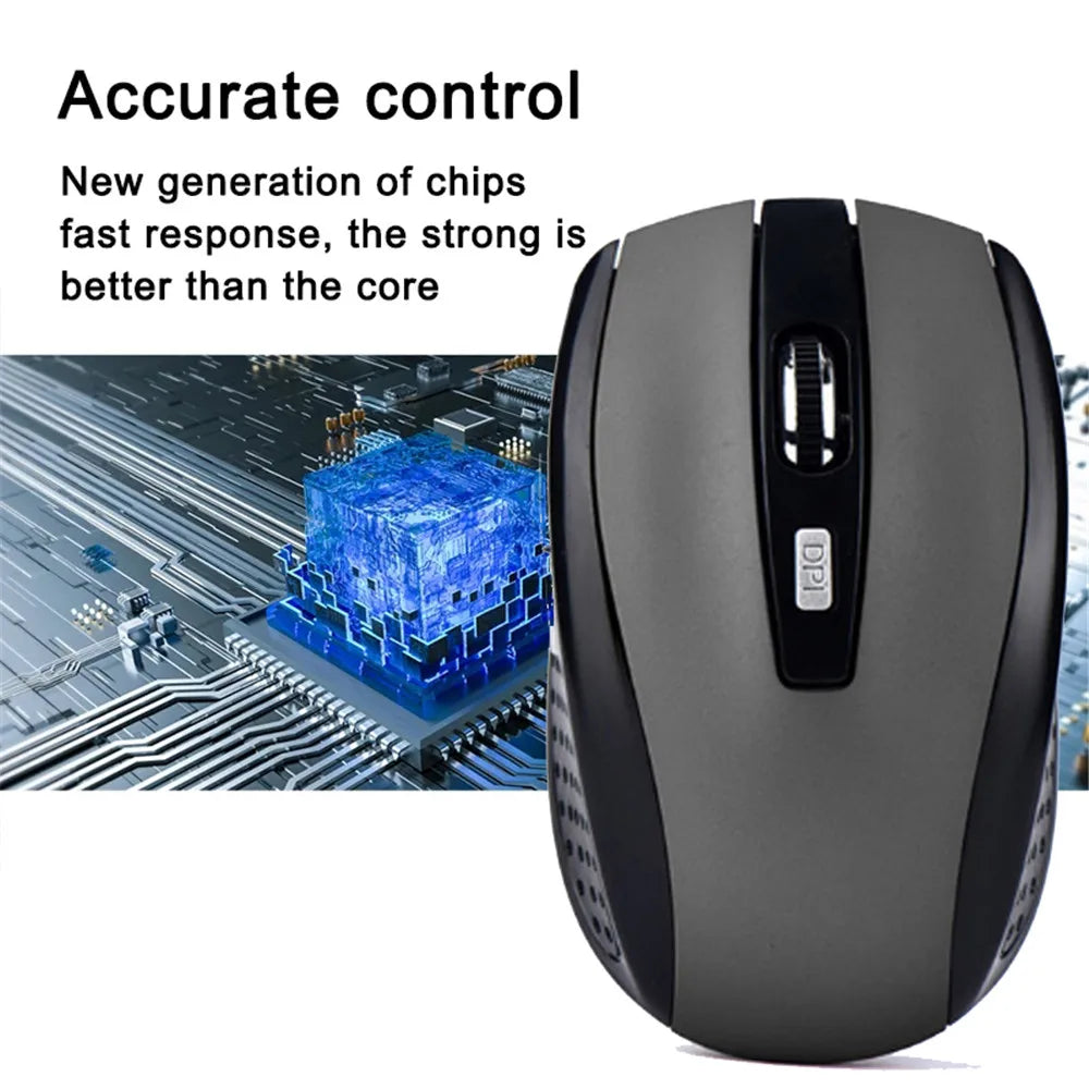 2.4G Wireless Mouse 2.4Ghz Gaming Mouse 6D Optical Wireless Mouse Slim Mini Noiseless Mice  DPI1600 for Macbook PC Laptop Pi-Mart