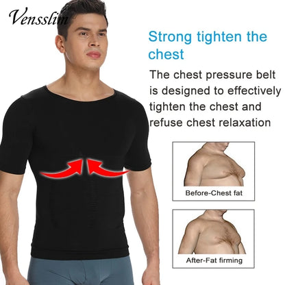 Compression Slimming T-shirt Men Body Shaper Waist Trainer Fitness Vest Fat Burn Chest Slim Shirt weight loss shapewear NovaCart