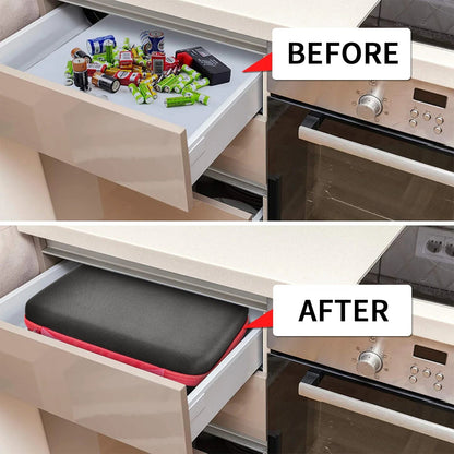 Battery Organizer Case With Tester Holds 150+ AA AAA 9V C D Lithium Button Batteries Hard Shell For Home Garage Batteries Pi-Mart