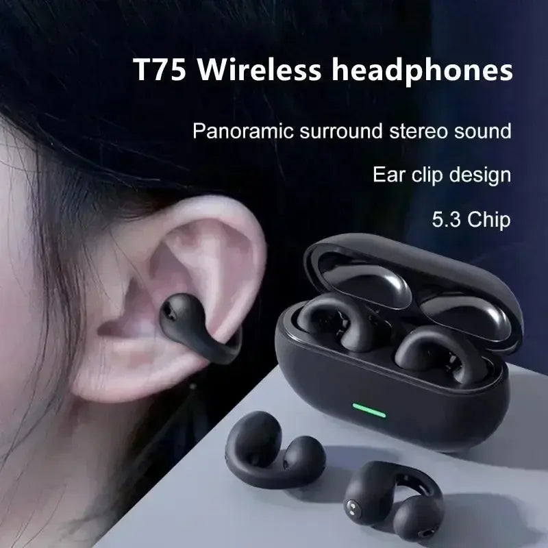 New Original T75 Bone Conduction Wireless Bluetooth 5.3 Headphones Sports Earphones HiFi Sound Quality Waterproof TWS Headset NovaCart