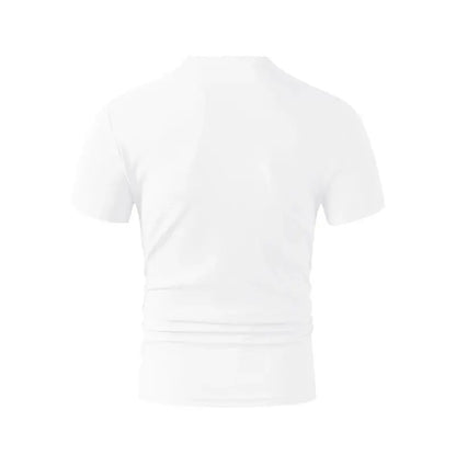 2025 New Men's Casual Fashion Simple V-neck Short Sleeved T-shirt Summer Comfortable Breathable Versatile Top NovaCart