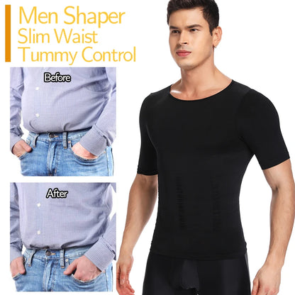1/2 PCS Men Body Shaper T-Shirt Slimming Shapewear Corrective Posture Belly Control Compression Man Modeling Underwear Corset NovaCart