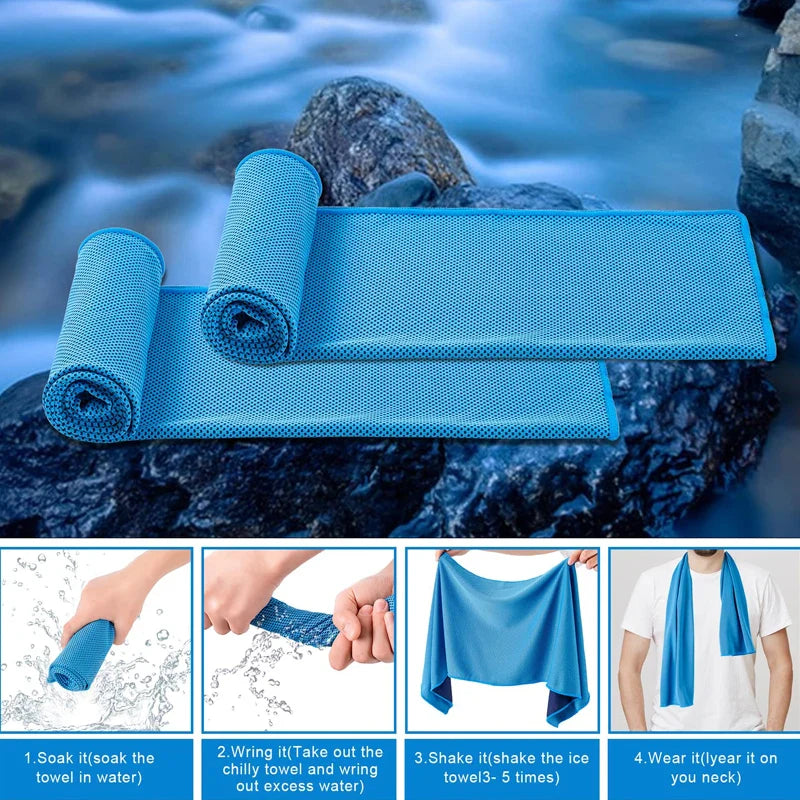Cooling Towel Breathable Chilly Towel Sports Towel With Storage Box Yoga Towel Gym Towel for Indoor & Outdoor Activities Pi-Mart