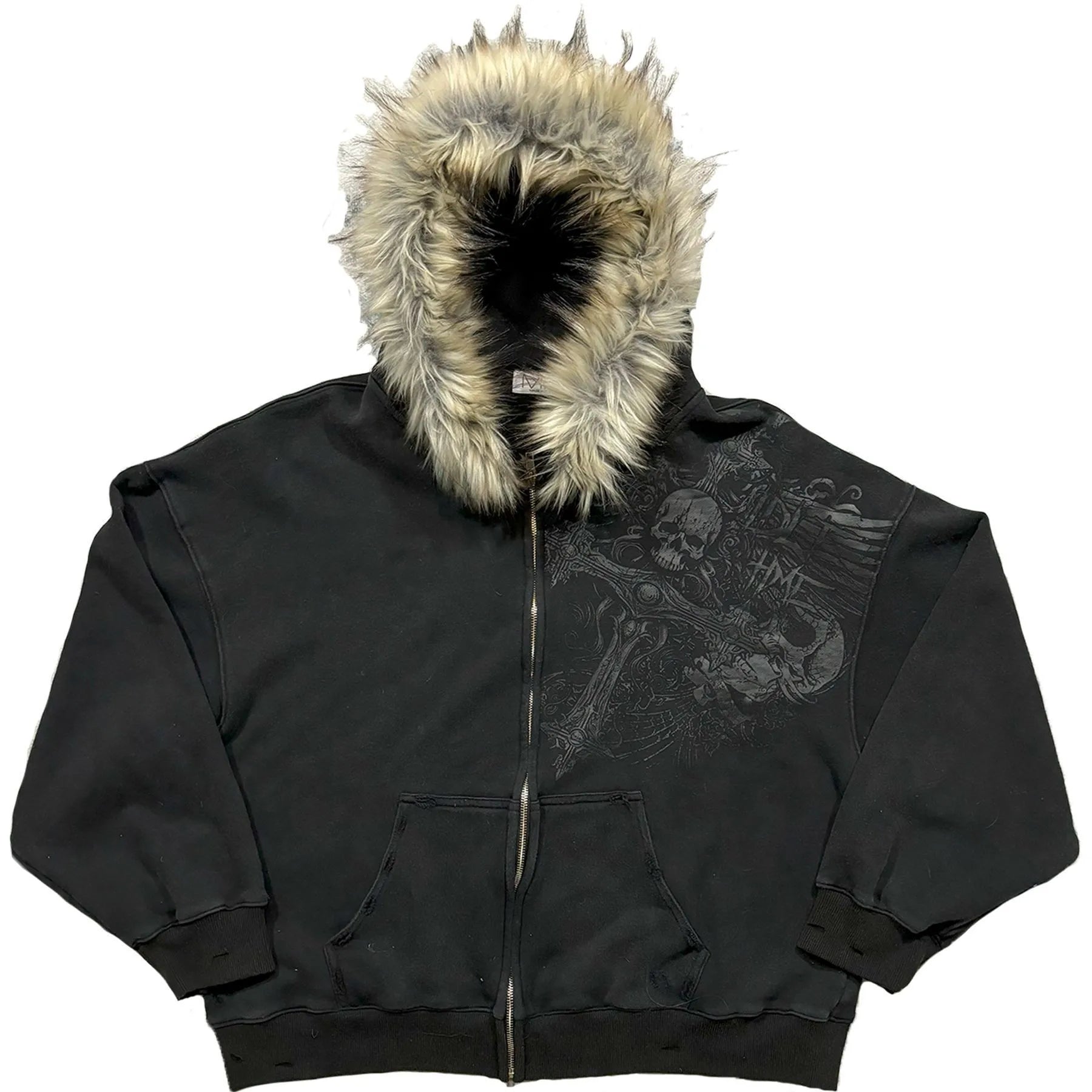Autumn/Winter Y2k Women Aesthetic Harajuku Faux Fur Collar Hoodies Clothes Graphic Hip Hop Punk Gothic Zip Up Hoodies 2025 new NovaCart