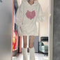 Hooded Cute Hoodies Womens Clothes Sherpa Abstract Lettering Youthwear Ribbed Hem Autunm Reducing Age Washable Apparel Sherpa NovaCart