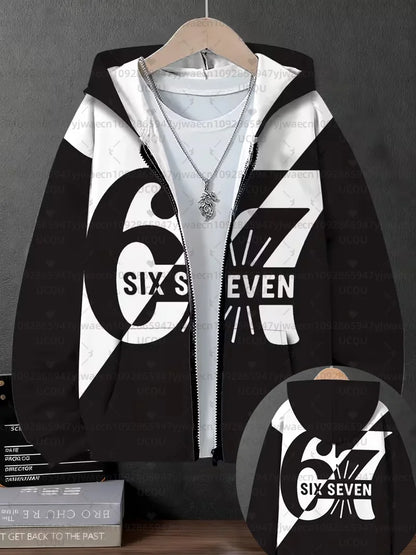 Hoodies For Kids 67 Six Seven Italian Brain Rot Math Joke Tops Y2k Game Saying Zipper Clothes Graphic Y2k Children's Hoodies NovaCart