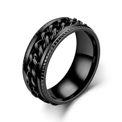 Spinning Anxiety Rings Free Shipping Items For Men Titanium Steel Rotatable Chain Fidget Joint Ring Jewelry Anillos De Hombres NovaCart