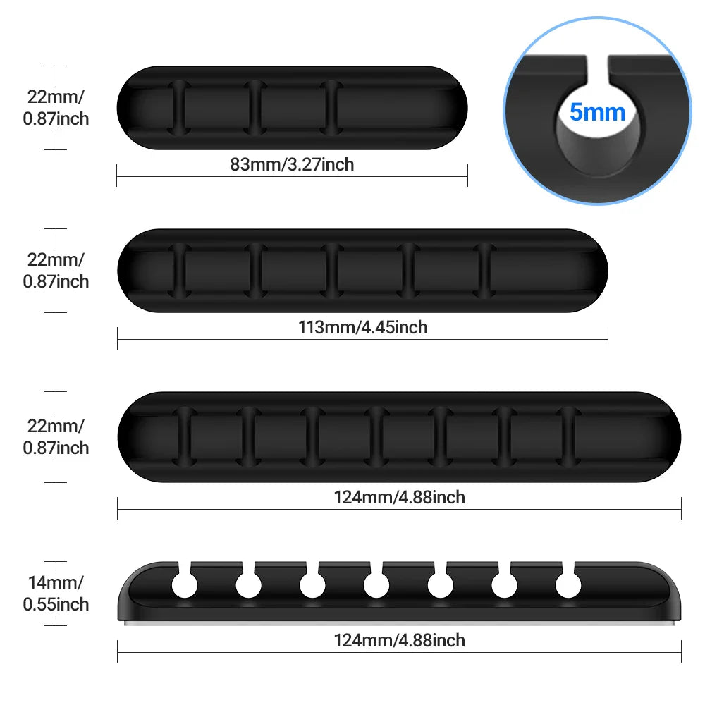 Adhesive Cable Holder Clips Cord Management Wire Organizer for Desktop USB Charging Cable Nightstand Power Cord Mouse Cable Pi-Mart