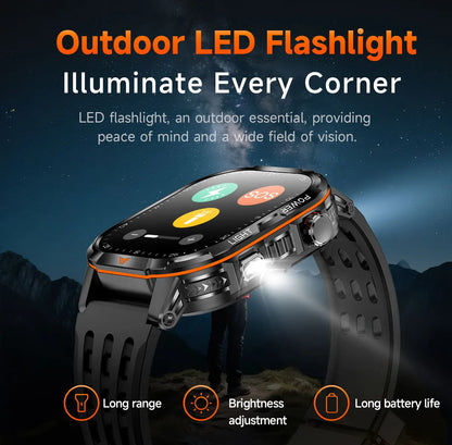 2026 New Men Sport Smart Watch 2.01" HD Screen Bluetooth Call 1400mAh Fitness Tracker Heart Rate/Sleep Monitor for Android IOS NovaCart
