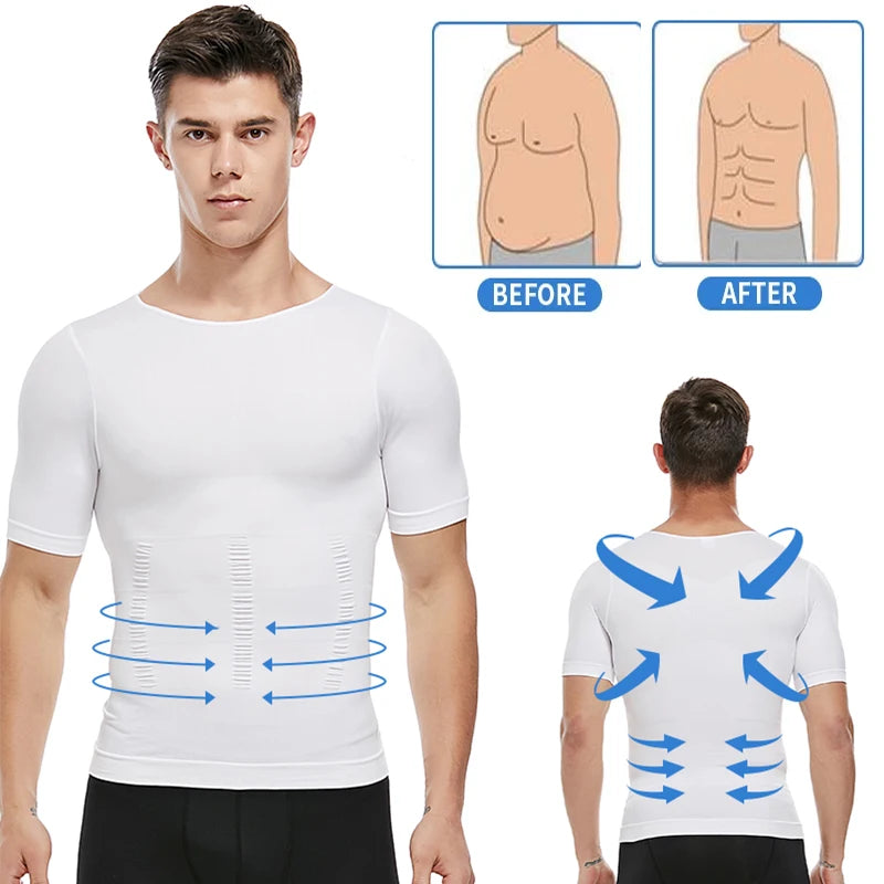 Men's Slimming Body Shapewear Posture Vest Tummy Abdomen Corrector Compression Body Modeling Fat Burner Chest Tummy Shirt Corset NovaCart
