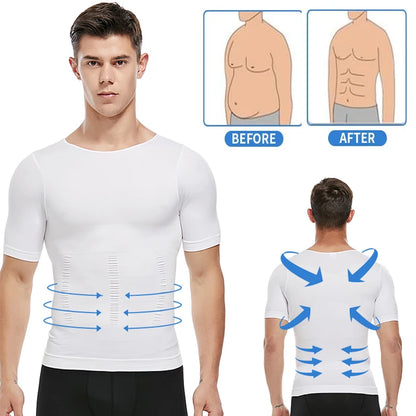 Men's Slimming Body Shapewear Posture Vest Tummy Abdomen Corrector Compression Body Modeling Fat Burner Chest Tummy Shirt Corset NovaCart