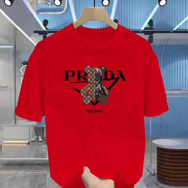 100% pure cotton men's luxurious brand letter print T-shirt, short-sleeved T-shirt, high-quality men's clothing, streetwear NovaCart
