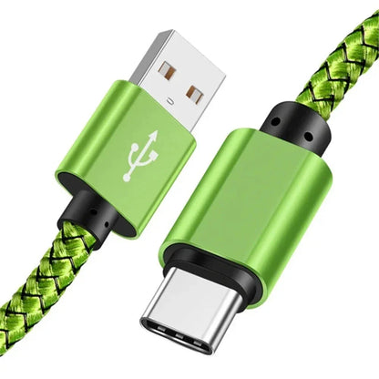 Nylon Data Cable Fast Charger USB A to Type C Charging Cable For Huawei Samsung   Android phone TypeC Charging Device 1M 2M 3M Pi-Mart