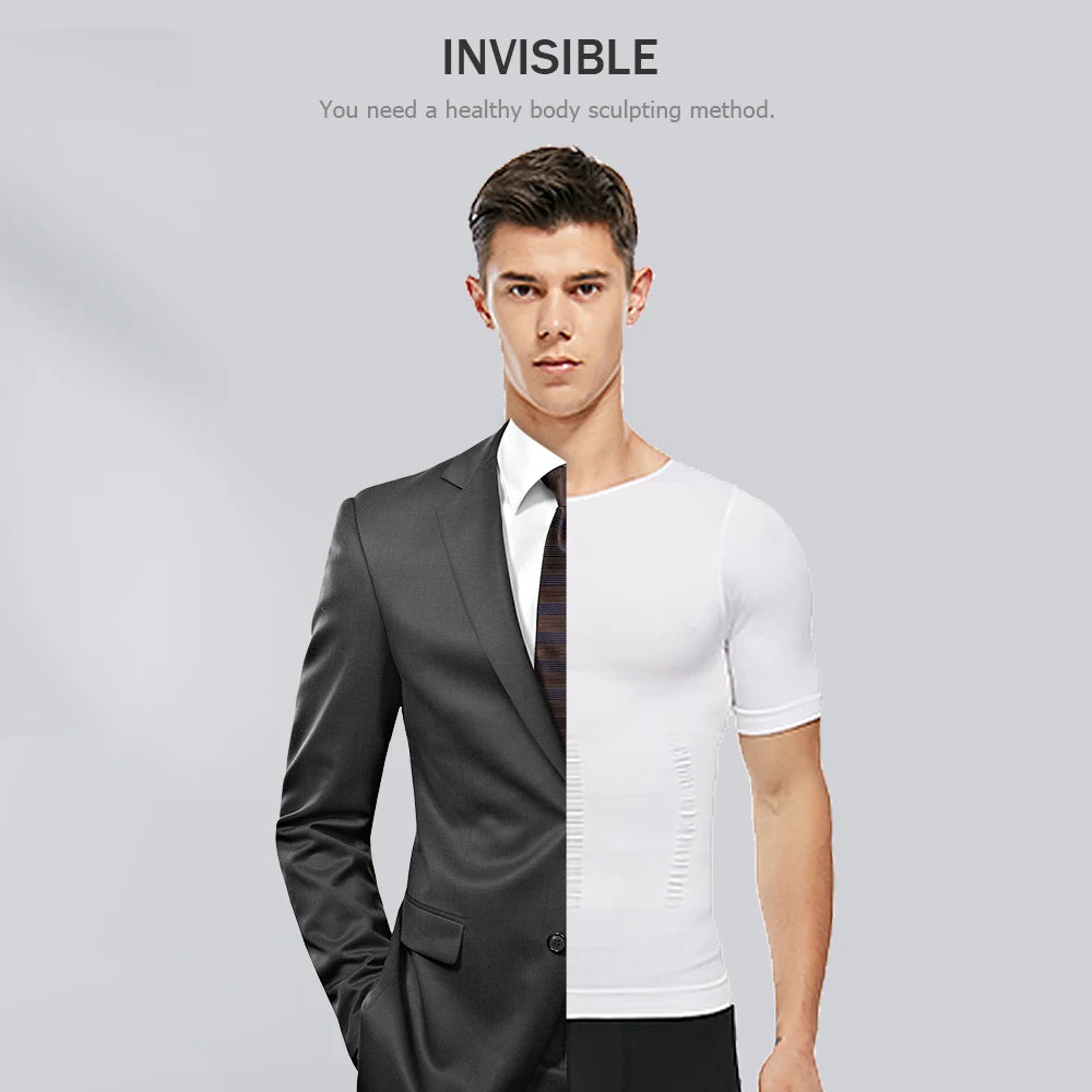 Mens Compression Shirt Undershirt Slimming Tank Top Workout Vest Abs Abdomen Slim Body Shaper NovaCart