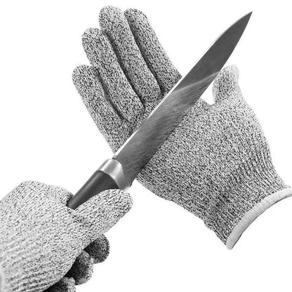 HPPE Level 5 Safety Cut-Resistant Gloves Anti Cut Proof Grey Anti-Cut Level Work Garden Butcher Gardening Handguard Kitchen Tool Pi-Mart