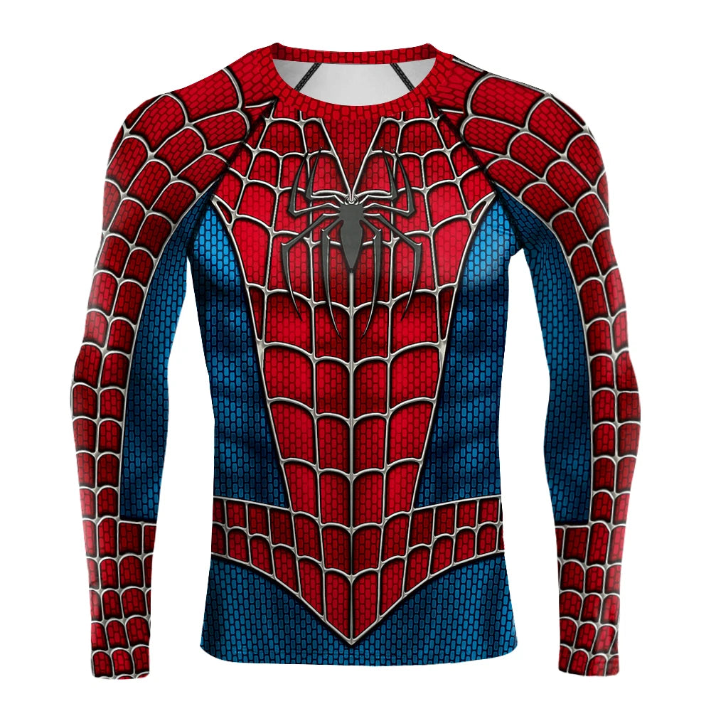 Fashion Comics Spider Cosplay 3D Printed Men's Long Sleeve T-shirt Superhero Tee Casual Loose Fitness Sports Tops Street Clothes NovaCart