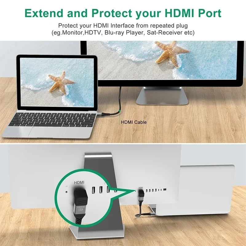 MIZIQIER 8K HDMI 2.1 Adapter 90 270 Degree Male to Female, 8k60Hz 4k120Hz,48Gbps,Compatible PS5/4, HDTV, Roku, TV Stick, PC Pi-Mart