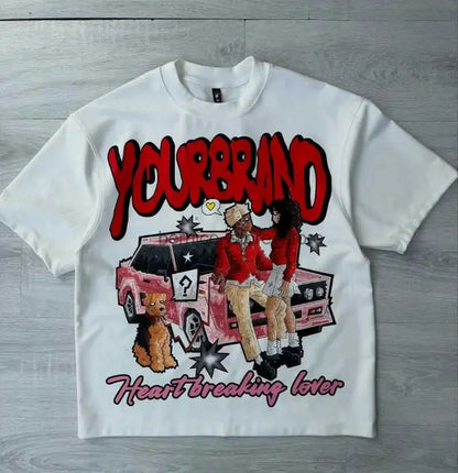 Y2k Harajuku Streetwear Men and Women Short Sleeved Fashion New Cartoon Print Design Shirt Retro Hip Hop Trend Oversized T-Shirt NovaCart