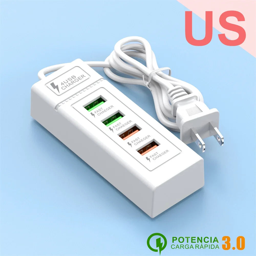 Multi Ports USB C Charger Power Strip PD Type C Fast Charging Wall Charger Socket Quick Charge 3.0 EU/US/UK Plug Power Adapter Pi-Mart