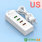 Multi Ports USB C Charger Power Strip PD Type C Fast Charging Wall Charger Socket Quick Charge 3.0 EU/US/UK Plug Power Adapter Pi-Mart