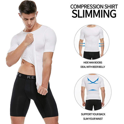 Mens Compression Shirt Undershirt Slimming Tank Top Workout Vest Abs Abdomen Slim Body Shaper NovaCart