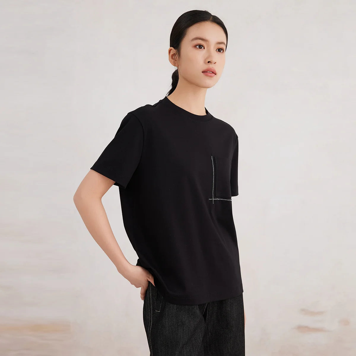 K3147W White Premium Clothes Ladies long staple cotton Tshirts Women's Clothing T-Shirt for Women NovaCart