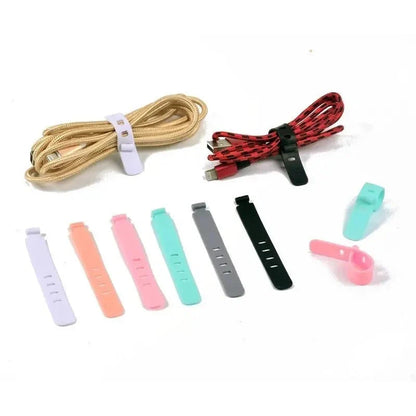 20pcs Cable Organizer Ties Clip Charger Cord Management Silicone Wire Manager Mouse Earphone Holder Data Line Winder Straps Pi-Mart