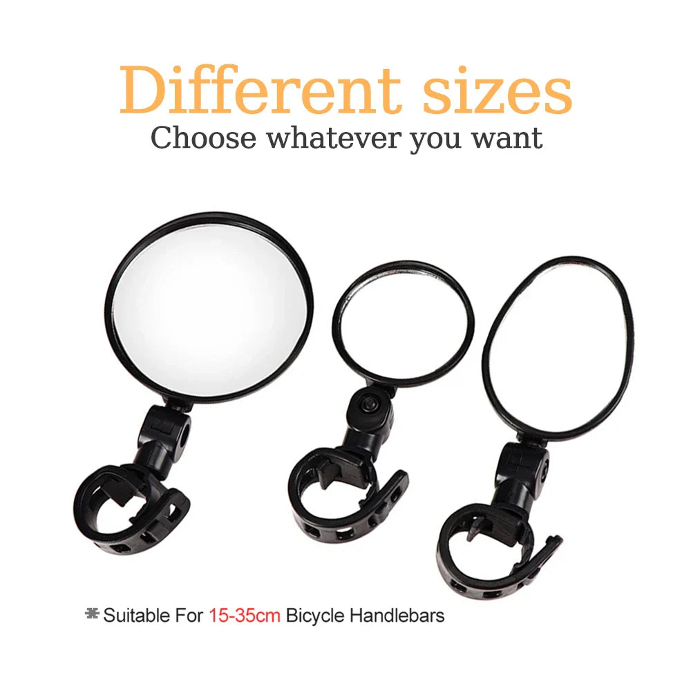 1/2PCS Bicycle Rearview Mirror 360 Degree Adjustable Rotatable Universal Cycling Handlebar Rear View Mirrors for MTB Road Bike Pi-Mart