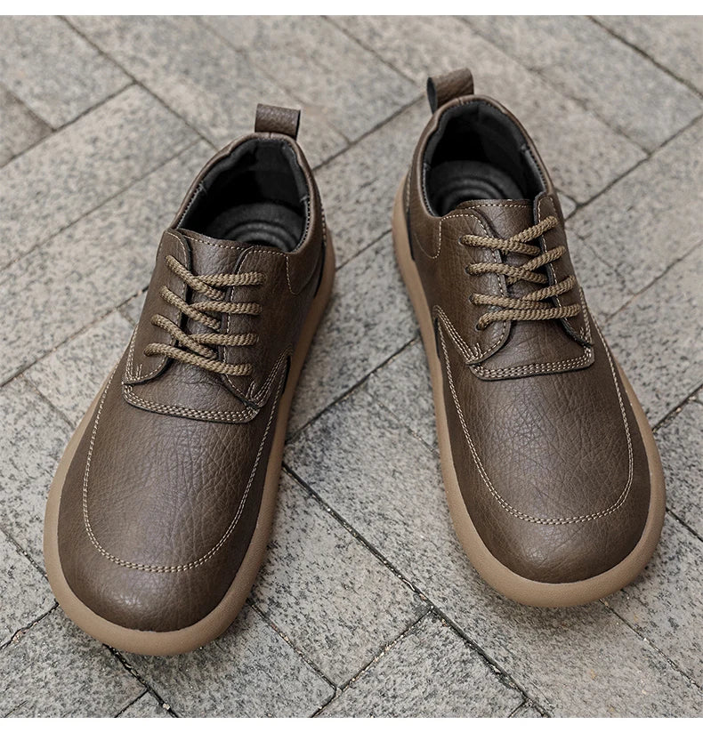 Shoes for Men Male Sneakers Leather Shoes Round Toe Apring and Autumn Wear-resistant Return To The Ancients Loafers All-match NovaCart