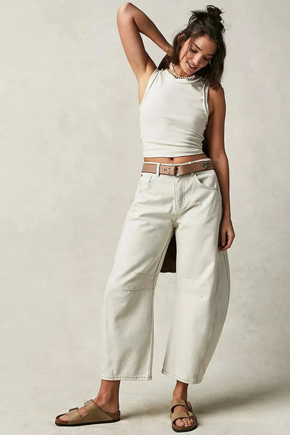 Women’s Elastic Waist High Waisted Jeans FitiqueFit