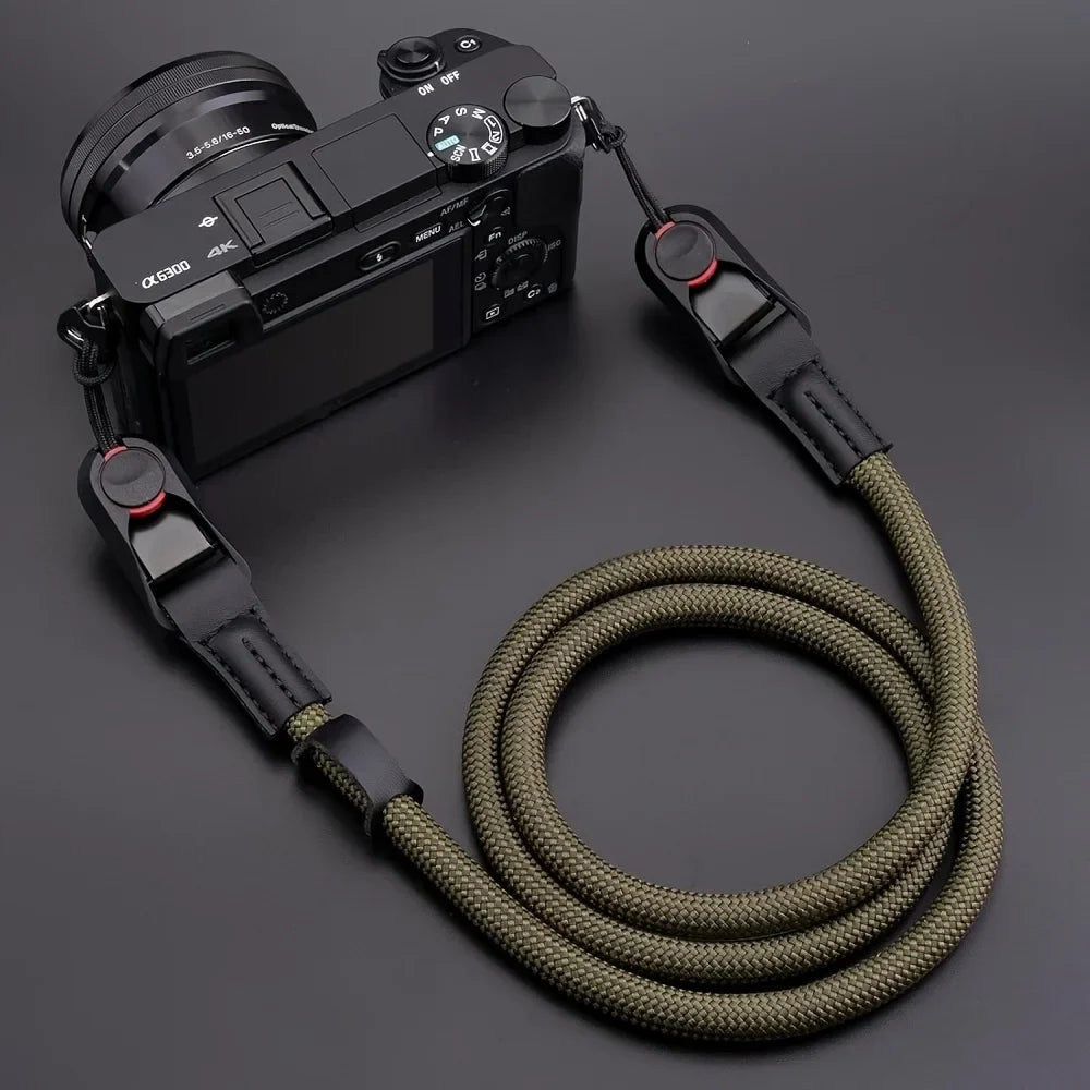 Quick Release Round Rope Camera Strap Fast Detachable Shoulder Strap for DSLR Mirrorless Camera Adjustable Camera Neck Strap Pi-Mart