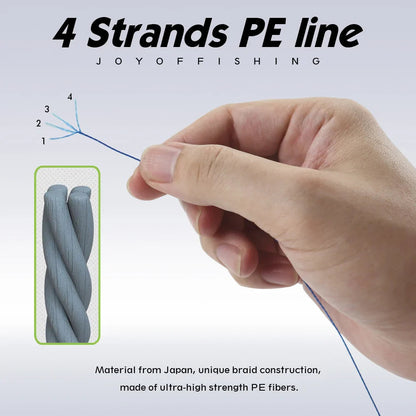 JOF 300M 500M 1000M 8 Strands 4 Strands 18-88LB PE Braided Fishing Wire Multifilament Super Strong Fishing Line Japan Multicolor Pi-Mart