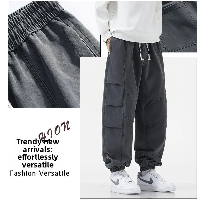 HIQOR Harem Jogger Pants Fashion Men Spring Baggy Trouser Hip Hop Casual Pants Man Pleats Large Size L-6XL Sports Cargo Pants NovaCart