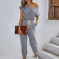 Sexy Casual Polyester Rompers Summer Women's 2022 High Waist Overalls Outfits Jumpsuit with Pocket