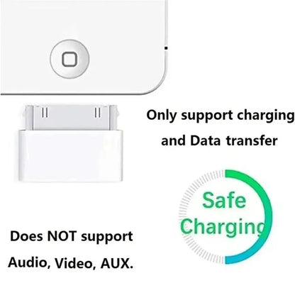Lighting To 30Pin Adapter 8Pin Male To 30 Pin Female Charging Sync Converter for iPhone 4 4S IPad 2 3 IPod Touch Charger Cable Pi-Mart