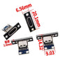 USB 3.1 Type C Socket with Screw Fixing Plate Type-C USB Jack 3.1 Type-C 4Pin 2Pin Female Connector Jack Charging Port Pi-Mart