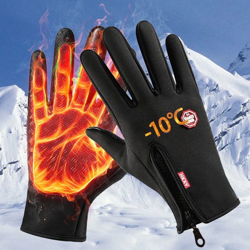 Winter Men's And Women's Warm Gloves, Waterproof And Skin Friendly Touch Screen, Suitable For Cycling And Skiing Pi-Mart